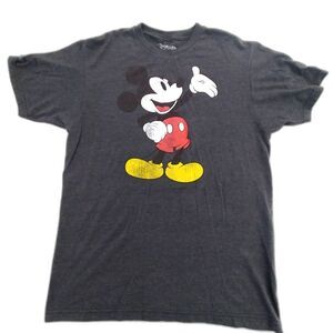Vintage Disney Mickey Mouse T Shirt Medium Gray Short Sleeve #C021